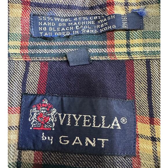 Viyella by Gant Plaid Wool Blend Button Down, Size L - Picture 3 of 5